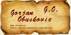 Gorjan Obušković vizit kartica